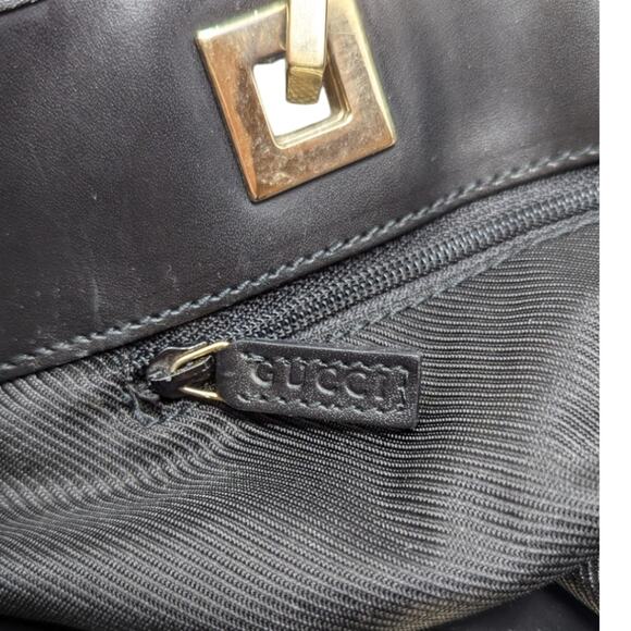 Gucci GG monogram canvas tote bucket shoulder bag large black neutral - Picture 9 of 13